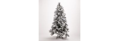 Árbol artificial nevado navideño con bellotas 180cm verde y blanco