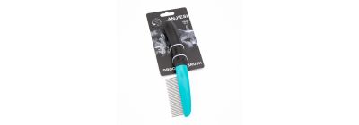 Cepillo grooming para mascota liso 5x22cm negro turquesa