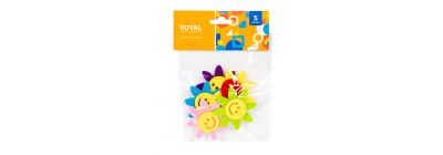 Figura foamy adhesiva flores 5pzas surtido