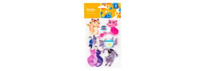 Figura foamy adhesiva gatos 9pzas surtido