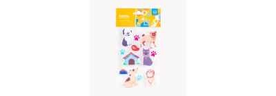 Figura foamy adhesiva perros 12pzas surtido