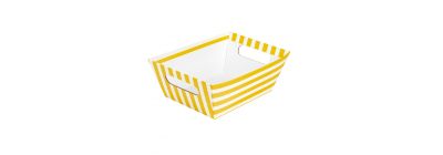 Caja cartón trapezoidal estampado rayas 