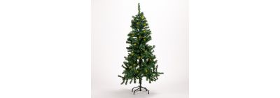 Árbol plastico navideño con luz 360 luces 150cm verde