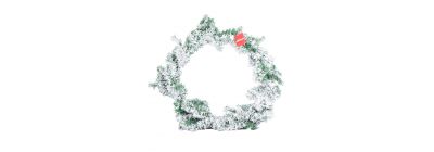 Corona nevada plástica navideña 160 ramas 60cm