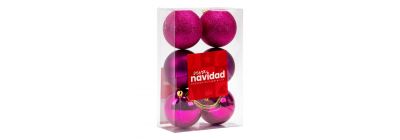 Esferas navideñas fucsias