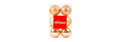 Esfera navideña lisa y escarchada 7cm 6und nude