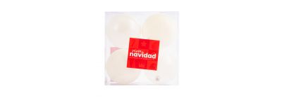 Esfera navideña 10cm 4und blanco