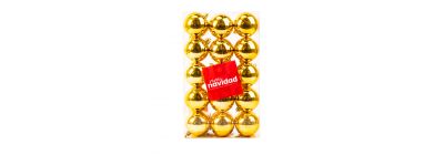 Esfera navideña lisa brillante 6cm 30und dorado