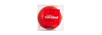 Esfera navideña lisa escarchada 25cm rojo