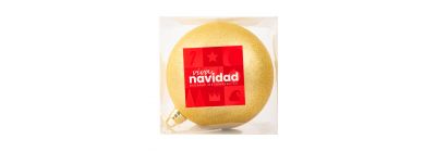 Esfera plástica navideña escarchada 30cm dorado