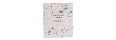 Candela aromática granada-jazmín con frasco vidrio 280g 
