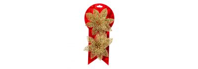 Flores navideñas doradas