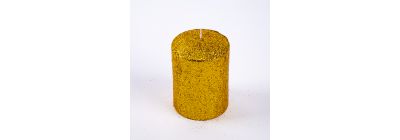 Candela escarchada 7x10cm dorado