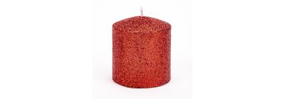 Candela escarchada 7x7.5cm rojo