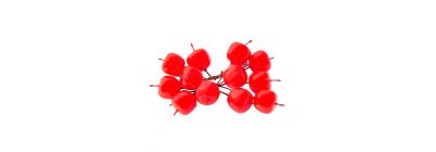Fruto artificial cerezo navideño liso 12und rojo