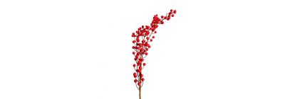 Rama navideña con frutos rojos