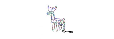 Figura reno con luz led multicolor 96 luces 110v