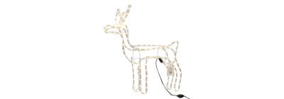 Figura reno con luz led cálida 144 luces 110v