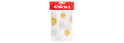 Papel seda navideño estampado copo nieve 50x70cm 4und