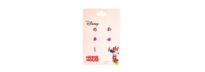 Aretes Minnie Mouse corazón labial 3pzas surtido