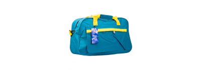 Bolso bicolor turquesa y amarillo