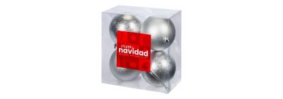 Esferas navideñas plateado mate.