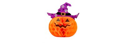 Calabaza papel con sombrero