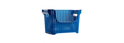 Cesta plástica organizadora con relieve 38x25x24.5cm azul