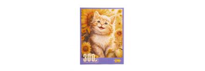 Rompecabeza gato y girasol 377x252mm 300pzas +8a