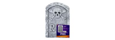 Lápida RIP calavera gris