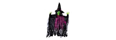 Figura colgante bruja con luz