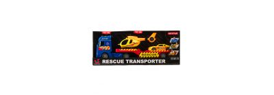 Triler con helicoptero y carro estampador con luz y sonido