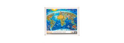 Rompecabeza world landmarks map 70x50cm 1000pzas +14a