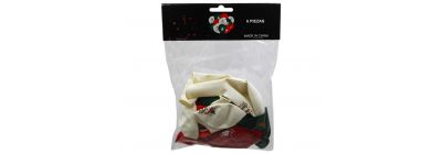 Globos látex navideños 6und