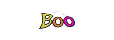 Letrero colgante escarchado Boo