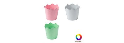 Balde metálico flores surtido