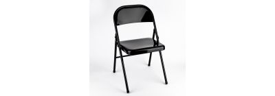 Silla metálica plegable lisa 46.5x47.5x75.5cm negro