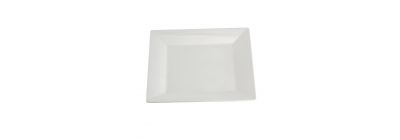 Plato porcelana liso cuadrado 10pulg blanco