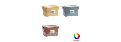 Caja plástica lisa con tapa 70l surtido