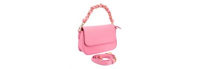Bolso casual para dama rosado y dorado