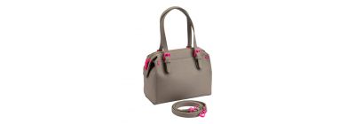 Bolso casual para dama gris y fucsia