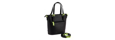 Bolso casual para dama negro y verde neón