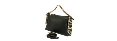 Bolso casual para dama metálico negro y dorado