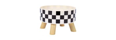 Taza para mascotas estampado cuadros con accesorios 