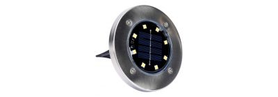 Lámpara solar redonda acero inoxidable