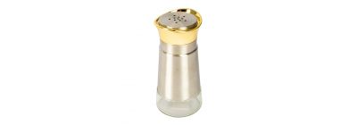 Salero vidrio y acero inoxidable 12x5.8cm 130ml