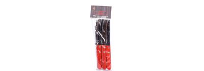 Cuchillo acero 6und rojo y plateado