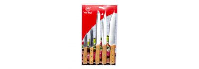 Set cuchillos mango madera