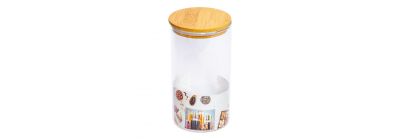 Recipiente vidrio con tapa bambú