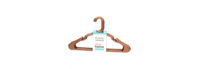 Ganchos plásticos para ropa café